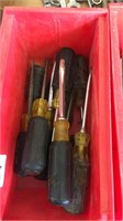 Box lot Klein and sun screwdrivers 10 total