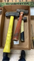Three large hammers