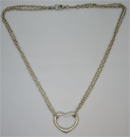 Sterling Silver Open Heart Necklace