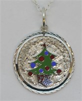 Sterling Silver Christmas Pendant Necklace