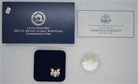 2002 PROOF MILITARY SILVER DOLLAR W BOX PAPERS