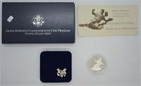 JACKIE ROBINSON PROOF ILVER DOLLAR W BOX PAPERS