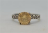 Sterling Silver Yellow-stone Ring