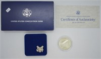 PROOF CONSTITUTION SILVER DOLLAR W BOX PAPERS