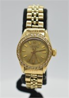 1978 Lady's 14k Gold & Diamond Rolex Wrist Watch