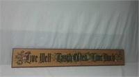 Lovely Wooden Wall Plaque Live Well, Laugh Often &