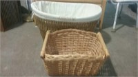 Two Wicker Laundry/Storage Baskets