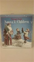 Vintage Style Santa & Children Christmas Statue