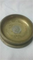 Heavy Brass Coin Or Pin Dish With British