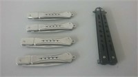 Lot Of 4 Unused Pocket Knives And Comb