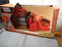 Black and Decker toy chain saw in box