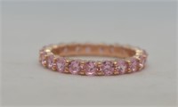 Sterling Silver Pink Ice Ring