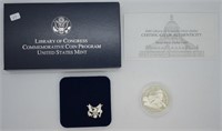 PROOF CONGRESS SILVER DOLLAR W BOX PAPERS