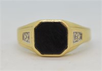 10k Black Onyx Men's Ring