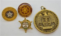 4 pcs. Vintage Men's Pins & Medal