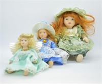 3 pcs. Small Vintage Porcelain Dolls