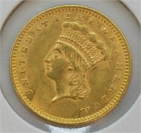1861 TYPE THREE GOLD DOLLAR CHOICE BU