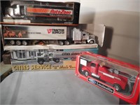 Four die cast Trucks and trailers