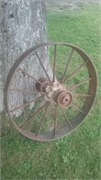 Antique Steel Farm Wheel 30" Great Yard Display