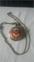 Soviet  Army Push Button Open Pocket Watch