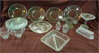 Clear candlewick dishes