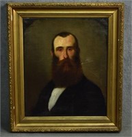 Oil on Canvas Portrait of Bearded Gentleman