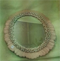 Syroco Wood pink oval mirror