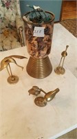 vase and brass pieces