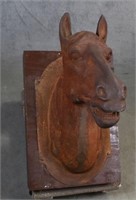 Cast Iron Horse Head Mounted on Board