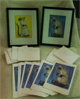 Cat pictures (2) & Note cards (11)