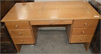 Solid Oak Desk - 30"h x 26"d x 54"l