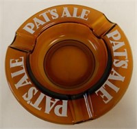 COPLAND'S BREWERY PAT'S ALE AMBER GLASS ASHTRAY