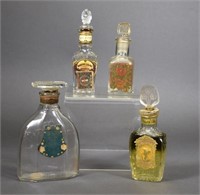 Circa 1930's Perfume Bottles, Molded Stoppers