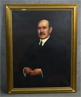 Oil on Canvas Portrait of Man in Suit