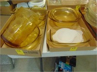 Yellow gold retro Pyrex baking set