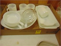Fire-King breadpans, glassbake serving dishes