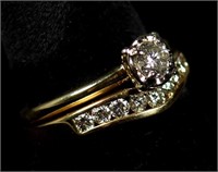 Ladies 14k Yellow Gold Antique Engagement Ring+