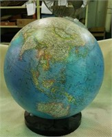 Large world globe, 19" tall