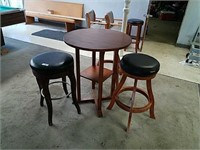 Round bar height table with three
