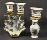 5 Porcelain Pcs, "Queen Victoria"  Marked Herend