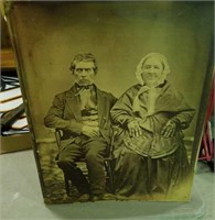 Antique picture of man & woman - not in frame