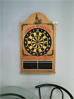 Leroux schnapps dartboard with darts