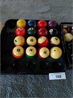 Set of pool balls with Cue Ball