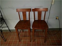 Pair of wood bar stools used