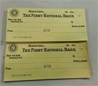 First National Bank checks from Mays, IN