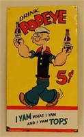 DRINK POPEYE 5 CENT COLA SST EMBOSSED SIGN