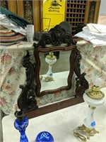 Victorian Carved Mahogany Mirror With Frame