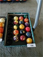 Set of pool balls with Cue Ball