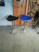 Pair of Saddle style bar stools Chrome base