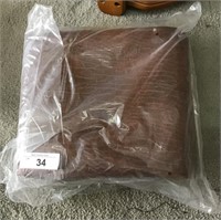 BROWN LEATHER POOL TABLE COVER IN BAG